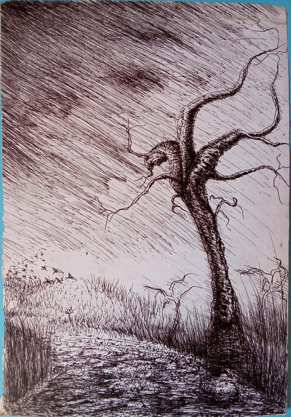 'Rough Road' by Mohau Lethae, Pen and ink